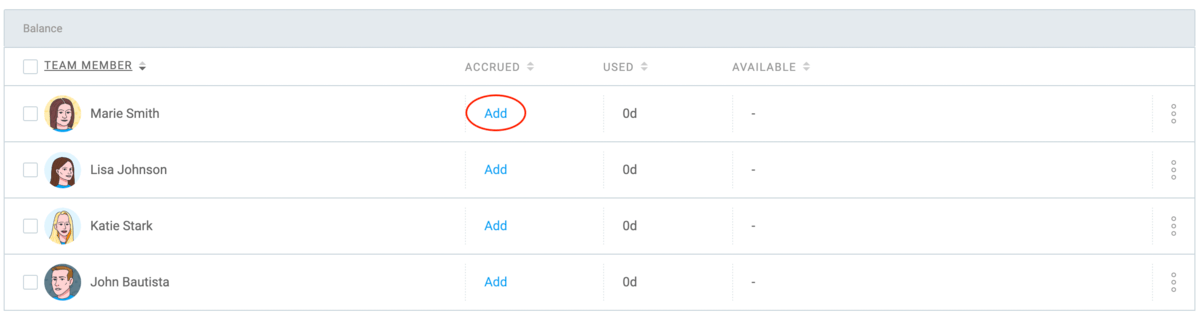 Adding individual balances in Clockify