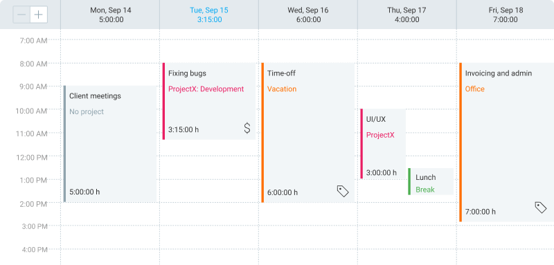 Vista de calendario