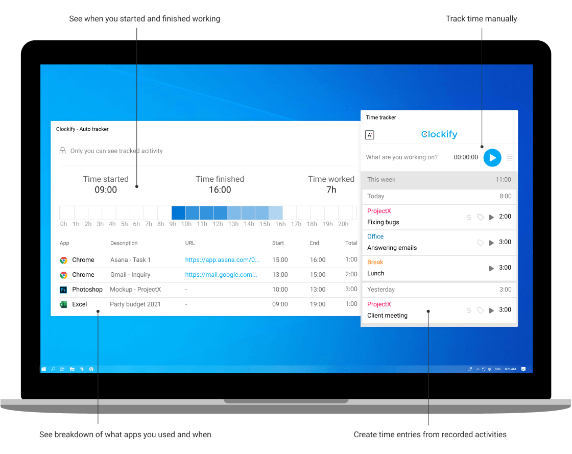 Clockify Auto-Tracker-Funktion