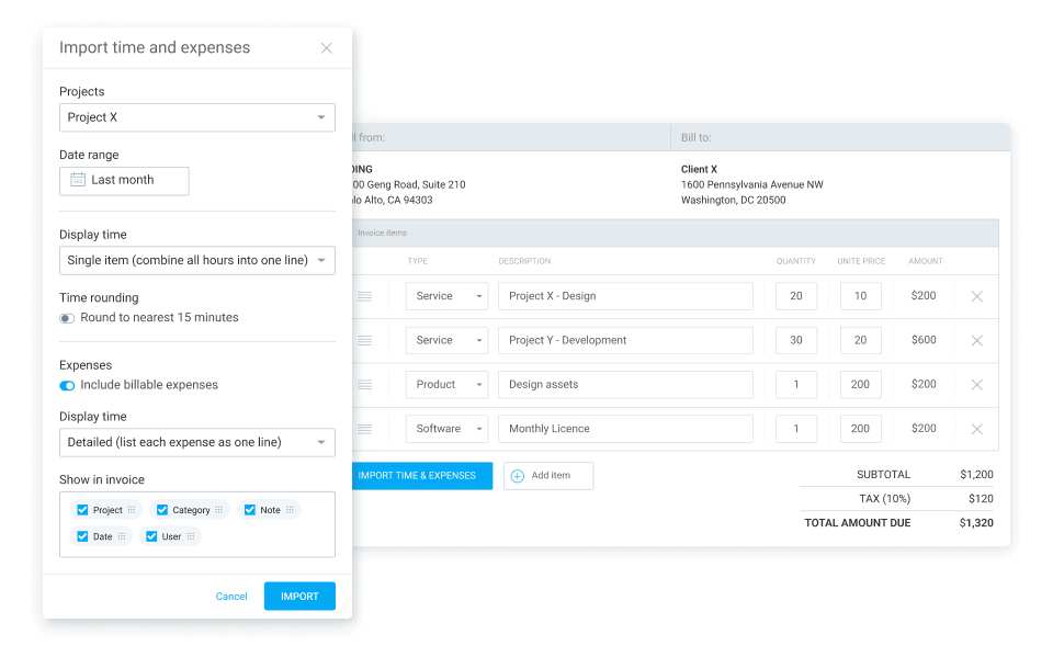 Invoice expenses