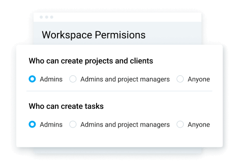 Autorisations de créer des projets et des tâches