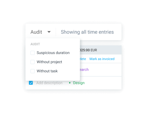 Filtering out entries without a project or a task, or entries that are longer or shorter than needed