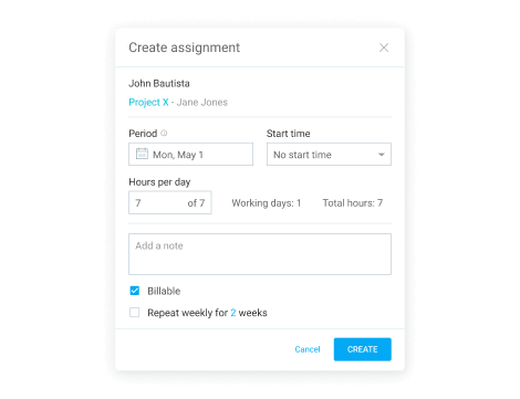 Función de planificación: Creación de asignaciones