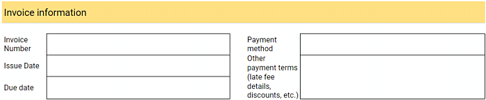 invoice templates invoice information