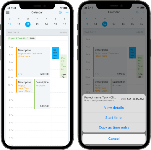 Agendamento móvel - visualizando todas as tarefas em um calendário