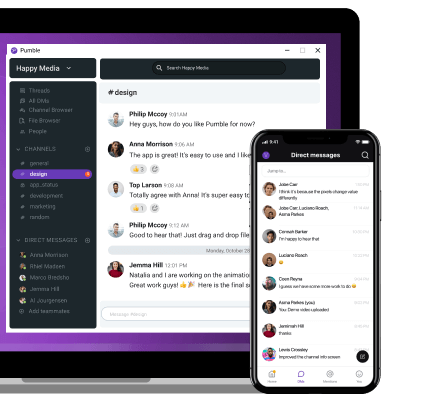 Pumble Teamchat Desktop- und Mobile App