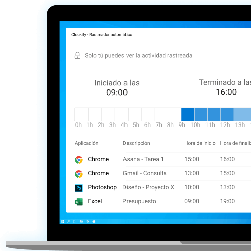 Aplicación de escritorio para control horario y controlador del tiempo para Mac y Windows