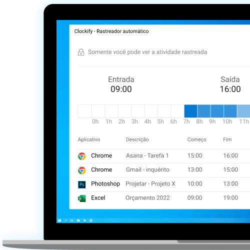 Aplicativo de rastreamento de tempo de área de trabalho e rastreador de tempo para Mac e Windows