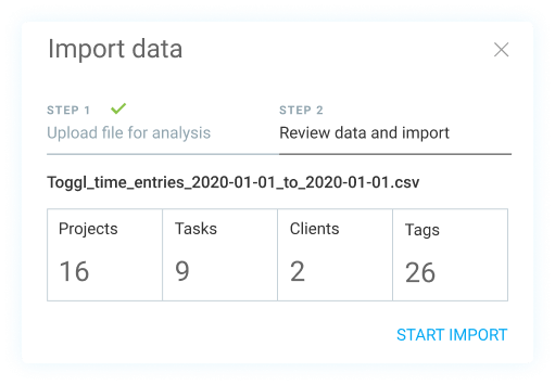 Upload CSV in Clockify